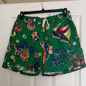 Ralph Lauren Green Tropical Print Swim Trunks